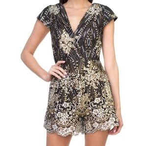 Glitter Design Floral Romper